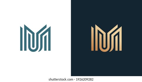 classy letter MM monogram logo, geometric M initial logo in modern luxury style, abstract elegant MM letter Mark logo template