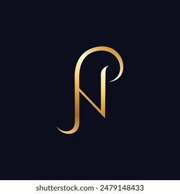 Letra elegante N grande para el logotipo elegante de la moda