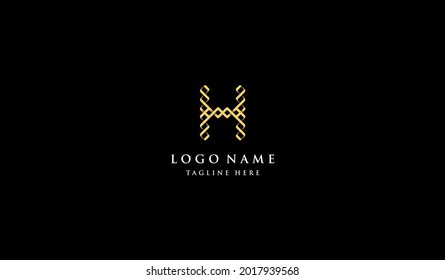 Classy logo initial letter H, stitches logo, luxury logo, elegant logo