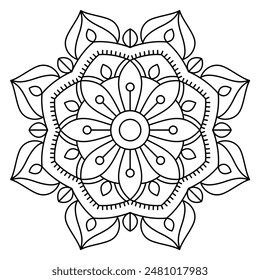 classy mandala design for coloring book, tattoo and henna design, creative mandala art
