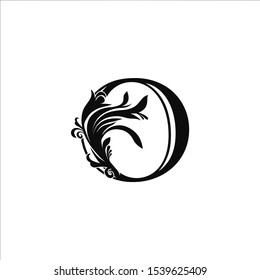 Classy Monogram Luxury Initial Letter O logo design concept on black color with floral shape for luxuries business, fashion, hotel, royal and more brands.