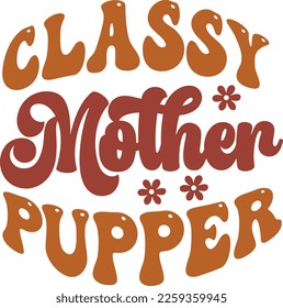 classy mother pupper vector design