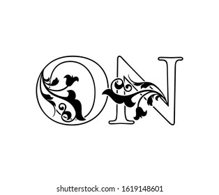 Classy O, N and ON Vintage Letter Logo Design
