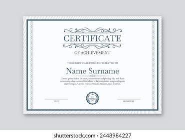 Classy ornamental certificate template. Certificate of Achivement