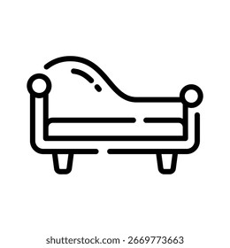 A classy outline icon of elegant home divan