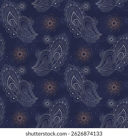 Padrão imprimível elegante e perfeito. Vetor mão desenhada paisley ideias padrão para homens camisas, laminados, cartões postais, papéis de parede, cenários, decoração de casa, ilustração Vetor.