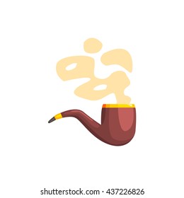 Classy Pipe With Smoke Flat Simplified Colorful Vector Illustration Isolated On White Background