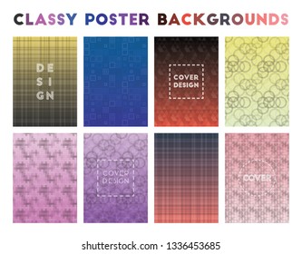 Classy Poster Backgrounds. Admirable geometric patterns, stunning vector illustration.