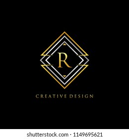 Classy R Letter Geometric Logo Design