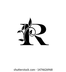 Classy R Letter Luxury Logo. Letter R With Floral Shape design perfect for ashion, Jewelry, Beauty Salon, Hotel Logo. Cosmetics, Spa Logo. Resort and Restaurant Logo. 