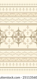 O elegante Scroll Bege Fleur De Lis Padrão Ilustração de vetor sem emenda para seda de design têxtil elegante, cachecol, fundo, têxtil, tapete, tapete, textura, desenho à mão