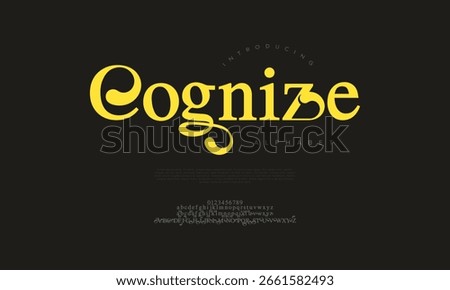 Classy serif display font with unique swashes and curves, perfect for editorial, branding, and luxury packaging