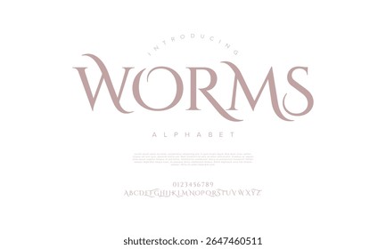Fonte serif elegante com formas decorativas e orgânicas. Excelente para marca de moda e editorial de alto nível