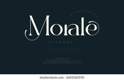 Fonte serif elegante com contraste elegante e formas de caracteres únicas, perfeito para layouts de marca e criativos