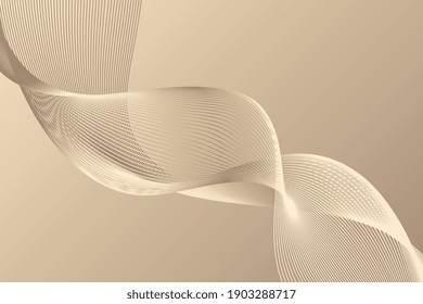 La simplicidad clásica y el fondo abstracto sutil de un flujo ondulado suave con líneas doradas. Las suaves olas de lujo en estilo futurista. Elegante y rica textura de línea suave curvada premium. Fondo neutro claro.