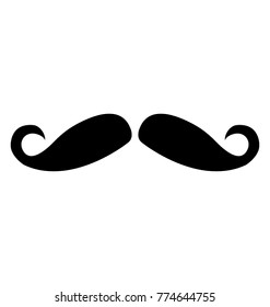 A classy, solid icon design of el bandito mustache