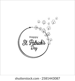 Classy St. Patricks Day Typography Logo with Decorative Clovers
Stylized St. Patricks Day Greeting in a Clean Circular Format
