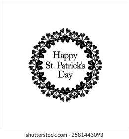 Classy St. Patricks Day Typography Logo with Decorative Clovers
Stylized St. Patricks Day Greeting in a Clean Circular Format
