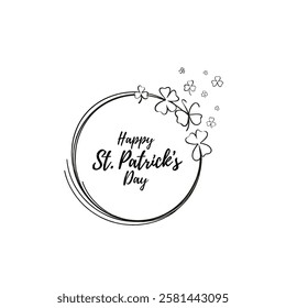 Classy St. Patricks Day Typography Logo with Decorative Clovers
Stylized St. Patricks Day Greeting in a Clean Circular Format
