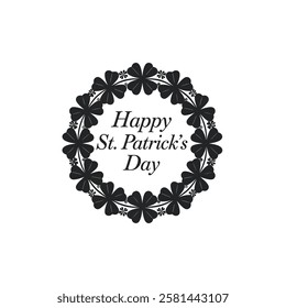 Classy St. Patricks Day Typography Logo with Decorative Clovers
Stylized St. Patricks Day Greeting in a Clean Circular Format
