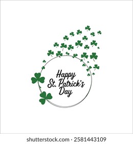 Classy St. Patricks Day Typography Logo with Decorative Clovers
Stylized St. Patricks Day Greeting in a Clean Circular Format
