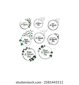 Classy St. Patricks Day Typography Logo with Decorative Clovers
Stylized St. Patricks Day Greeting in a Clean Circular Format
