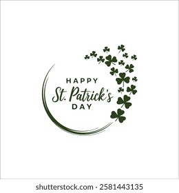 Classy St. Patricks Day Typography Logo with Decorative Clovers
Stylized St. Patricks Day Greeting in a Clean Circular Format
