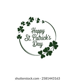 Classy St. Patricks Day Typography Logo with Decorative Clovers
Stylized St. Patricks Day Greeting in a Clean Circular Format
