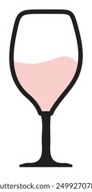 Classy Stemware Glass Illustration Sticker