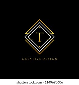 Classy T Letter Geometric Logo Design