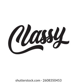 Classy text on white background.