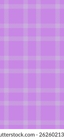 Classy textile fabric pattern, fibre texture seamless check. Formal plaid tartan background vector in purple and light colors palette.