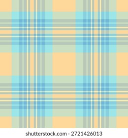 Tejido textil con clase sin costuras, Vector tartán a cuadros maqueta. Muchos revisan el fondo de la textura del patrón en la paleta de colores cian y claros.
