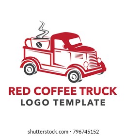 Classy truck logo with Coffee mug on the behind for your classy coffee brand