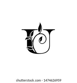 Classy U Letter Luxury Logo. Letter U With Floral Shape design perfect for ashion, Jewelry, Beauty Salon, Hotel Logo. Cosmetics, Spa Logo. Resort and Restaurant Logo. 