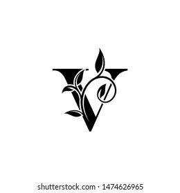 Classy V Letter Luxury Logo. Letter V With Floral Shape design perfect for ashion, Jewelry, Beauty Salon, Hotel Logo. Cosmetics, Spa Logo. Resort and Restaurant Logo. 