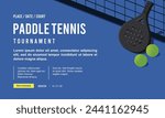 Classy vector editable paddle tennis poster for any graphic background
