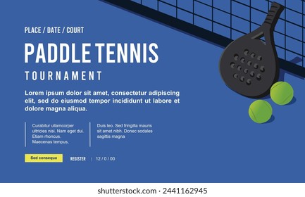 Classy vector editable paddle tennis poster for any graphic background