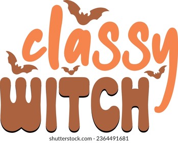 Classy witch, Halloween Retro Design