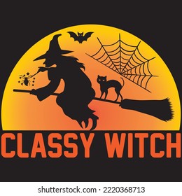 Classy Witch T-shirt Design Vector File.