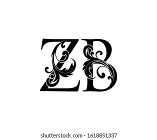 Classy Z, B and ZB Vintage Letter Logo Design