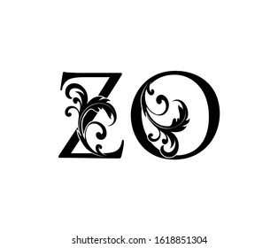 Classy Z, O and ZO Vintage Letter Logo Design