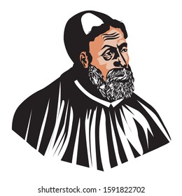 Claudius Ptolemy Portrait Vector Illustration