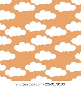 Clauds vector ilustration seamless patern.Great for textile,fabric,wrapping paper,and any print.Vintages style.