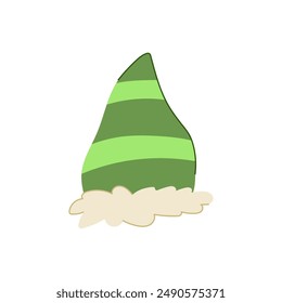claus elf santa hat cartoon. head funny, gift snow, new happy claus elf santa hat sign. isolated symbol vector illustration