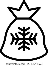 Claus Gift Sack Outline Icon