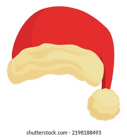 Claus hat icon cartoon vector. Santa holiday. Beard sticker