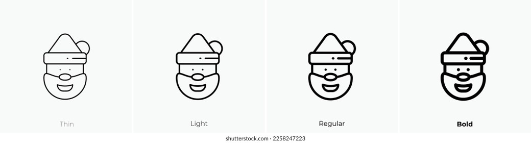 claus icon. Thin, Light Regular And Bold style design isolated on white background