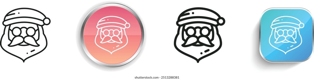 claus icon. Thin Linear, Regular and Button Style Design Isolated On White Background