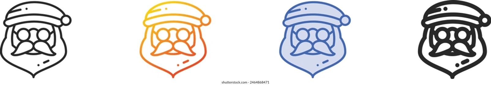 claus icon.Thin Linear, Gradient, Blue Stroke and bold Style Design Isolated On White Background